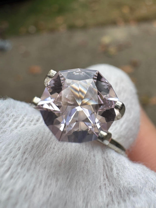 Light Pink Lab Sapphire Hexagon, 2.95ct