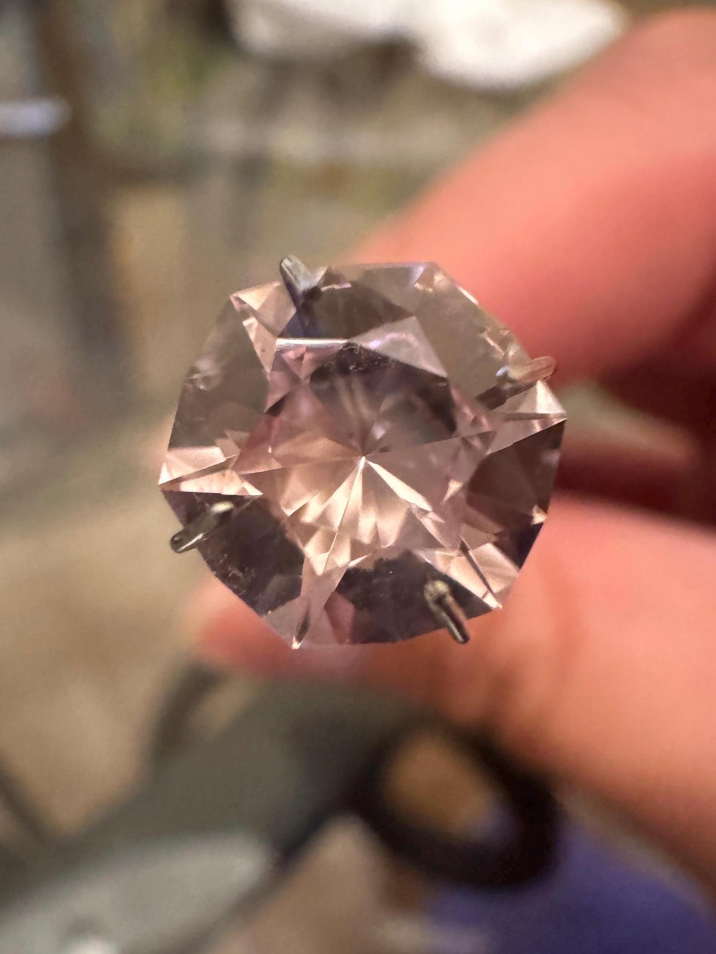 Light Pink Lab Sapphire Hexagon, 2.95ct