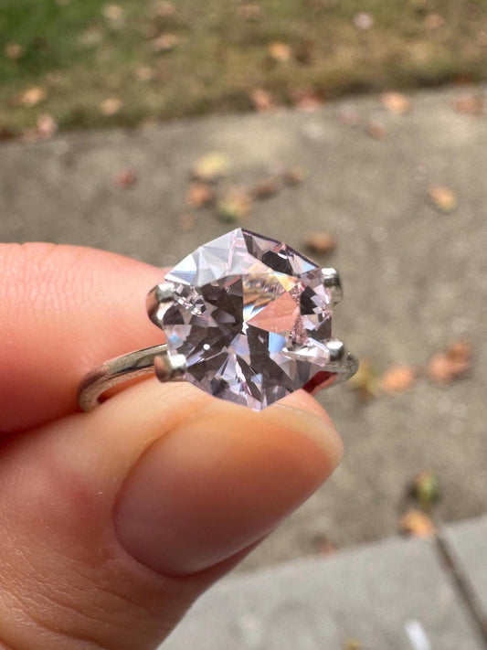 Light Pink Lab Sapphire Hexagon, 2.95ct