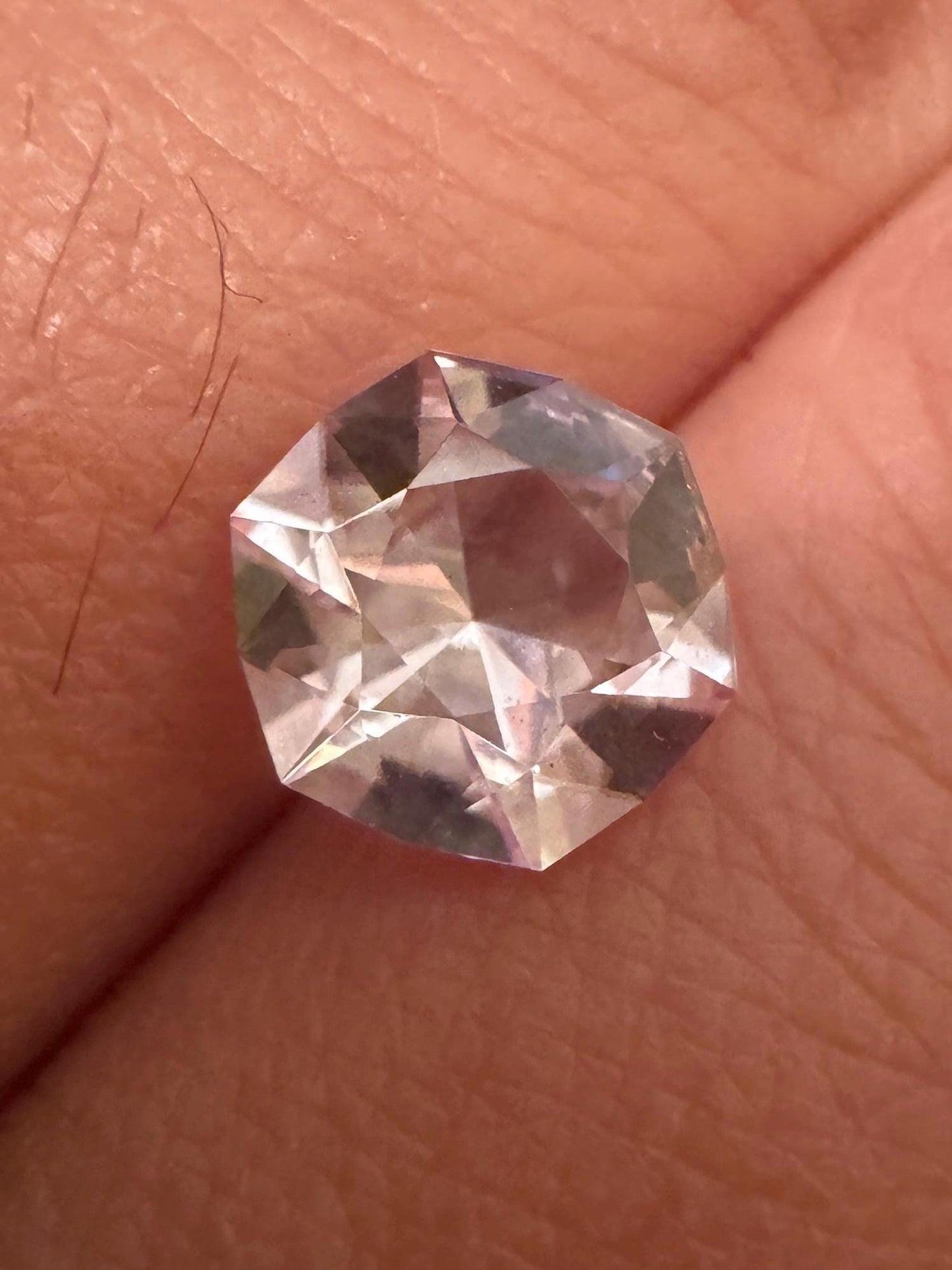 Light Pink Lab Sapphire Hexagon, 2.95ct